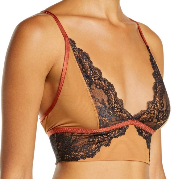 Free People Other - Free People NEW Leo Lace Bralette Black & Ginger
